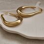 Irregular U Shape Hoops Gold, thumbnail 3 of 8