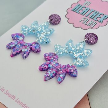 Crystal Glitter Geometric Resin Earrings, 4 of 4