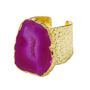 Magenta ‘Mega’ Agate Gold Plated Statement Ring, thumbnail 1 of 3