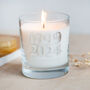 25th Silver Anniversary Dates Personalised Candle, thumbnail 3 of 4