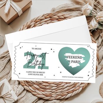 Personalised 21st Birthday Scratch Card, Surprise Gift Reveal, 2 of 9