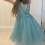 Sage Green Satin And Tulle Flower Girl Dress, thumbnail 2 of 8