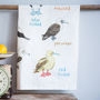 'Boobies' Illustrated Bird Tea Towel, thumbnail 1 of 3