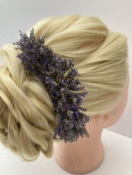 Dried Purple Limonium Flower Hair Comb, 4 of 4