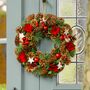 Festive Pine And Poinsettia Wreath, thumbnail 3 of 7