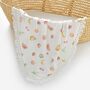 Fruit Organic Cotton Muslin Tassel Baby Blanket, thumbnail 1 of 3