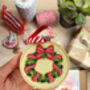 Christmas Wreath Embroidery Kit, thumbnail 1 of 6