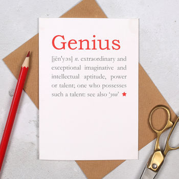 Genius Definition Graduation Or Well Done Card, 2 of 4