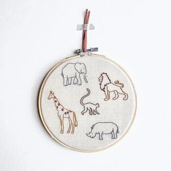Safari Animal Hand Embroidery Decoration, 2 of 3
