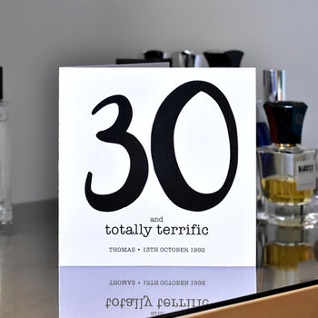 30 And Totally Terrific 30th Birthday Card, 4 of 5