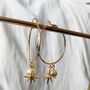 Charm Gold Plated Hoop Earrings Mothers Day Jewellery, thumbnail 5 of 10