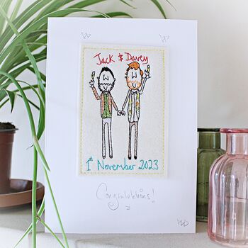 Personalised, Embroidered Wedding Card, 7 of 12