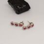 Red Ruby Silver Stud Earrings Set, thumbnail 4 of 7