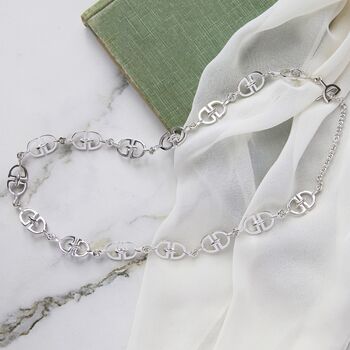 Monogrammed Charm Statement Sterling Silver Bracelet, 9 of 11