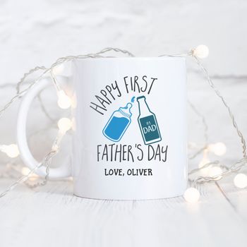 Personalised 'First Father's Day' Typography Mug, 2 of 2