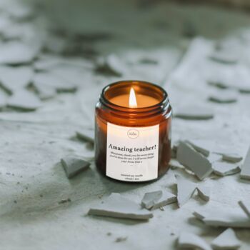 Personalised Thank You Teacher Gift Candle With Matches, 2 of 11