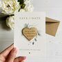 Laurel Wreath Classic Save The Date Magnet With Card, thumbnail 1 of 3