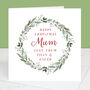 Happy Christmas Mum Personalised Wreath Card, thumbnail 4 of 4