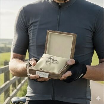 Personalised Cycling Necklace | Walnut Presentation Box, 8 of 12