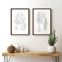 A Pair Of Line Art Figure Unframed Prints, thumbnail 1 of 9