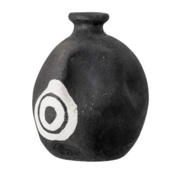 Mika Deco Vase, Black, Terracotta, 3 of 3