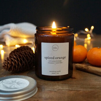 Spiced Orange Christmas Candle With Matches, Soy Candle, 6 of 7