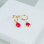 Manhattan Gold Plated And Fuchsia Chalcedony Earrings, thumbnail 1 of 4