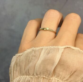 Green Peridot Solitaire Ring Gold Or Silver, 3 of 11