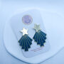 Art Deco Starburst Festive Navy Statement Earrings, thumbnail 4 of 9
