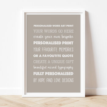 Personalised Mixed Typography Print, 3 of 8