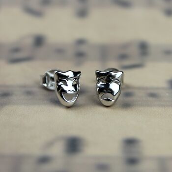 Sterling Silver Comedy And Tragedy Earrings, 4 of 6
