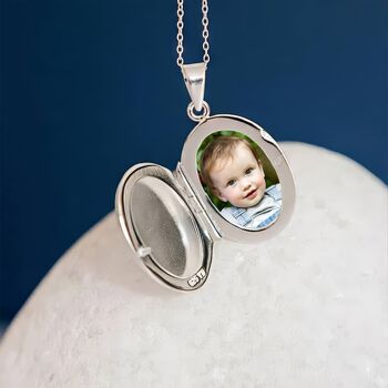 Personalised Sterling Silver January Birth Flower Locket – Snowdrop, 7 of 11
