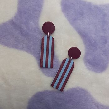 Stripe Arch Polymer Clay Earrings, 2 of 2