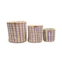 Changia: Lavender Check Woven Storage Basket, thumbnail 2 of 7