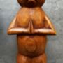 32cm Handcarved Yoga Cat Wooden Ornament Gift Decor, thumbnail 5 of 12