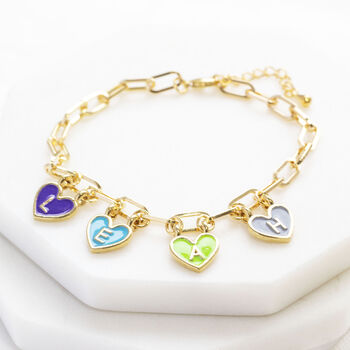 Personalised Name In Hearts Charm Bracelet, 10 of 12