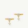 Ear Cuffs With Dangling Stone Charms, thumbnail 4 of 4