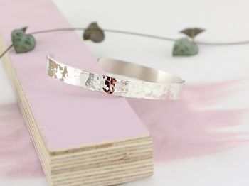 Personalised Textured Silver Cuff Bracelet, 2 of 5