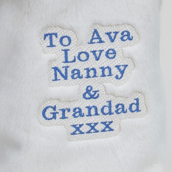 Personalised Embroidery Cream Bunny Hot Water Cover Nb, 3 of 6