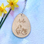 Personalised Wooden Easter Egg Hanging Decoration Chick, thumbnail 1 of 2