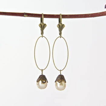 Vintage Style Pearl Drop Earrings, 2 of 6