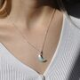 Dainty Gemstone Crescent Moon Necklace, thumbnail 2 of 8