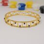 Lapis Lazuli Gold Bangle Bracelet, thumbnail 4 of 5