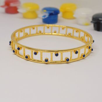 Lapis Lazuli Gold Bangle Bracelet, 4 of 5