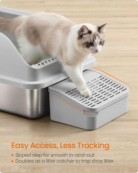 Stainless Steel Cat Litter Tray High Sided, 5 of 6