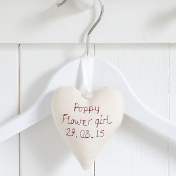 Personalised Hanging Heart Flower Girl Gift, 2 of 12