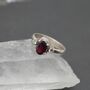 Red Garnet, Cz Sterling Silver Ring: January Birthstone, Handmade Stacking Ring, UK Size L, thumbnail 1 of 9