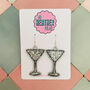 Glitter Martini Glass Resin Earrings, thumbnail 8 of 8