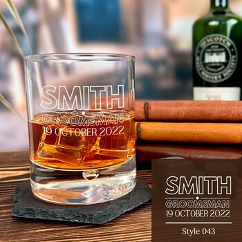 Personalised Whisky Glass W/ Miniature Whisky, 10 of 12