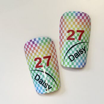 Personalised Shin Pads Kids Football Soccer Gift One, 3 of 4